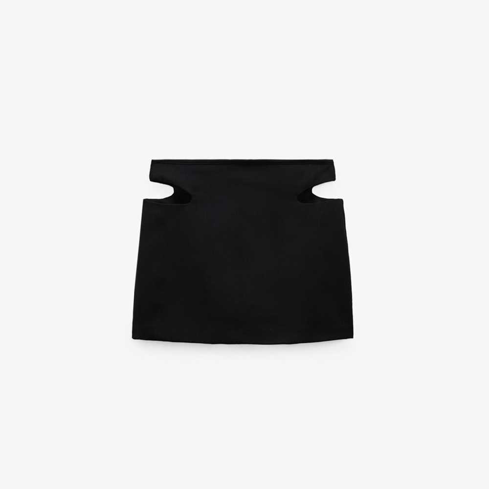 Zara Black Cutout Mini Skort